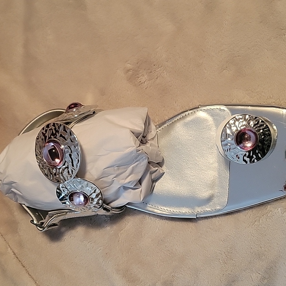NIB Katy Perry Collections The Camie Stone Sandal In Silver - Picture 3 of 4